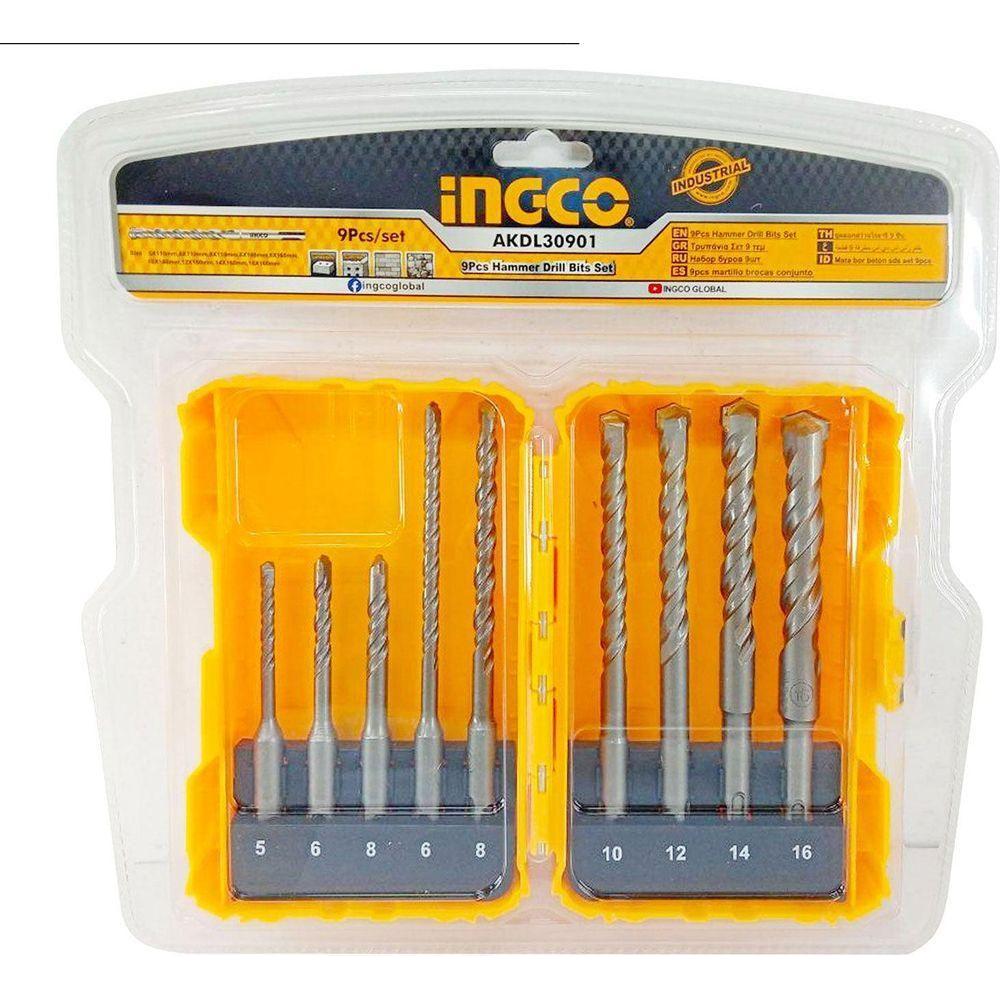 Ingco AKDL30901 9pcs SDS-plus Drill Bit Set - KHM Megatools Corp. Ingco AKDL30901 9pcs SDS-plus Drill Bit Set - KHM Megatools Corp.